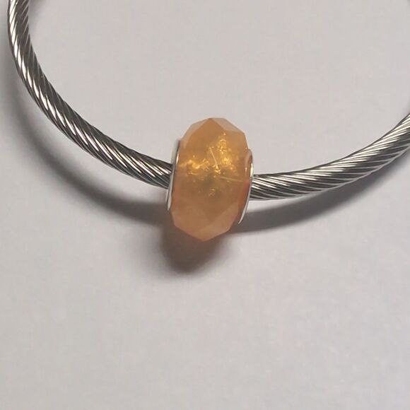 Orange Glittery Charm for Pandora Style Bracelet‎ - Picture 3 of 4